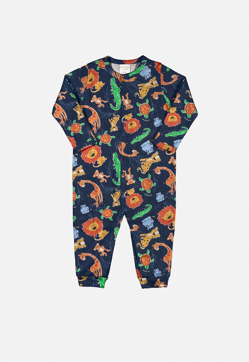 UP Baby - Baby boys long sleeve aop romper - dark blue