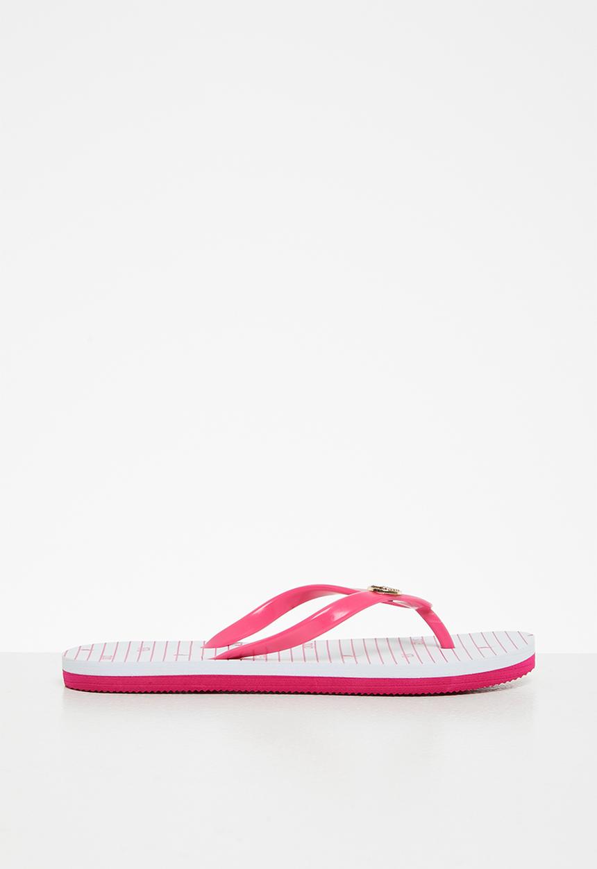 POLO - Girls candice stripe flip flop - cerise