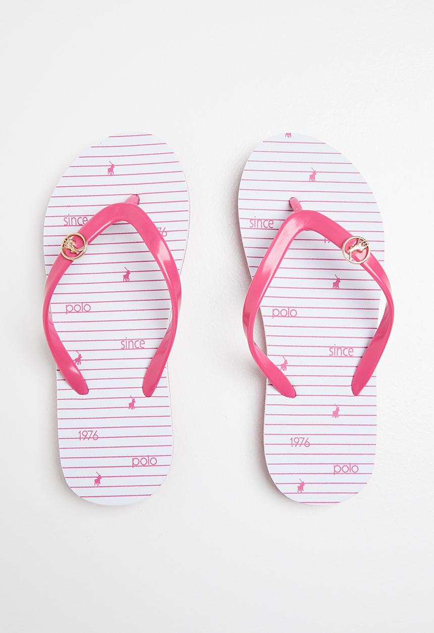 POLO - Girls candice stripe flip flop - cerise
