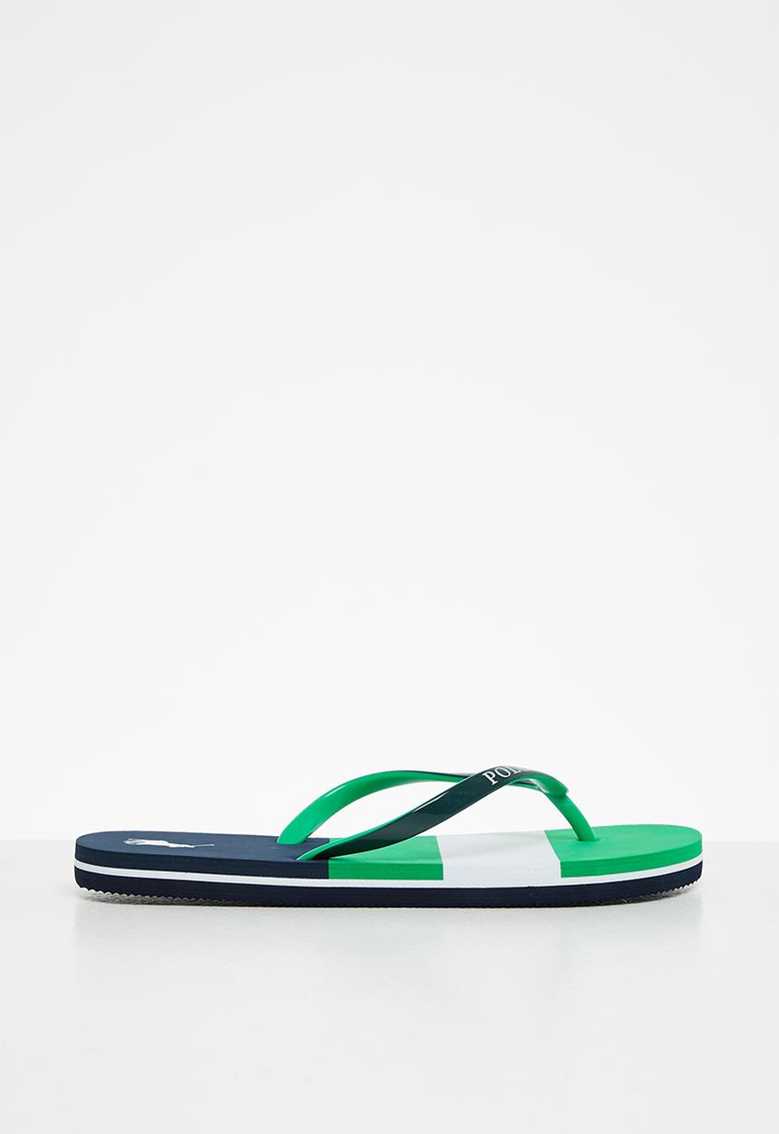 POLO - Boys corey multi stripe flip flop - green