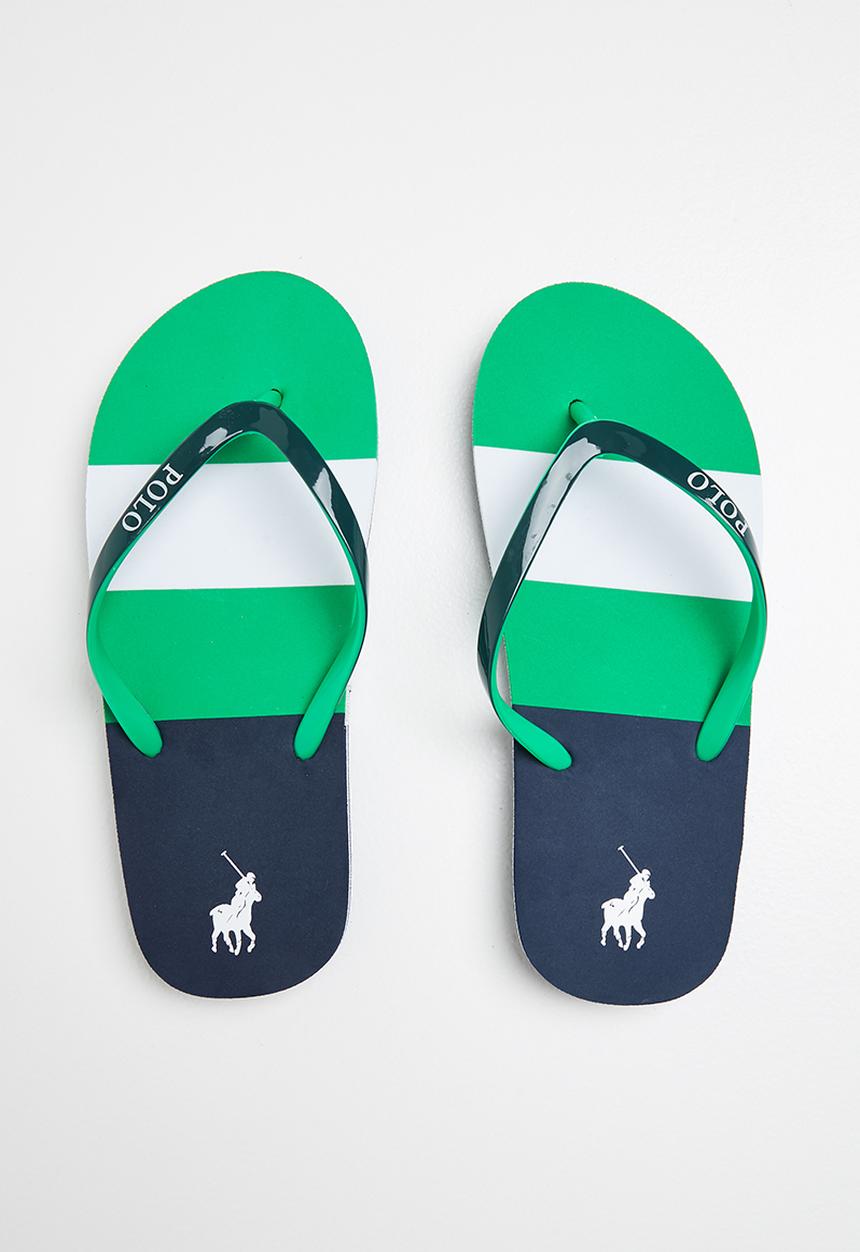 POLO - Boys corey multi stripe flip flop - green