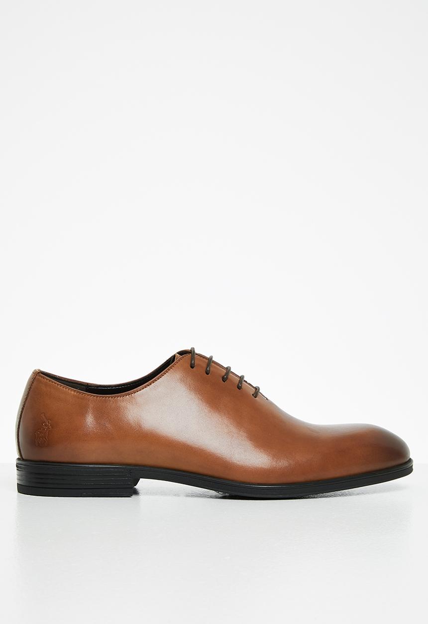 POLO - Austin leather plain vamp formal lace-up - tan