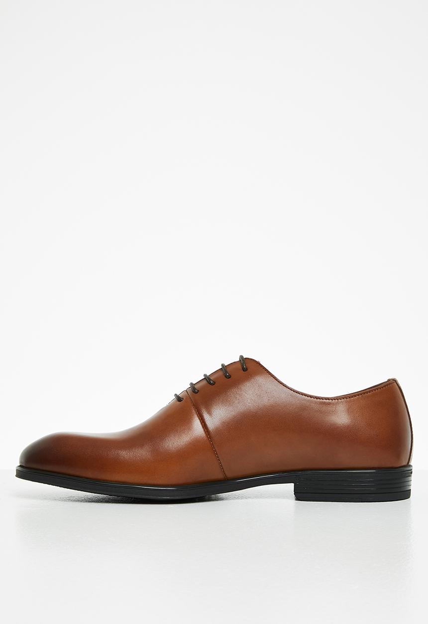POLO - Austin leather plain vamp formal lace-up - tan