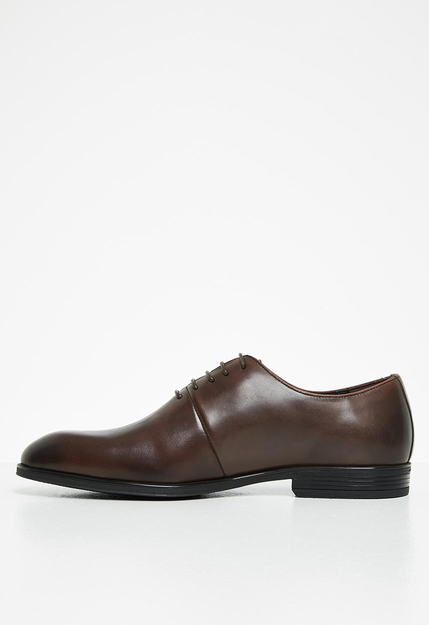POLO - Austin leather plain vamp formal lace up - black-brown 