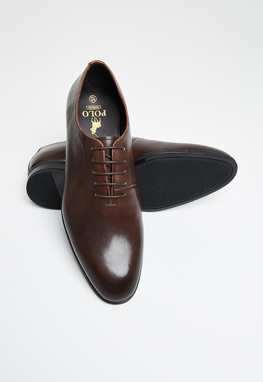 POLO - Austin leather plain vamp formal lace up - black-brown 