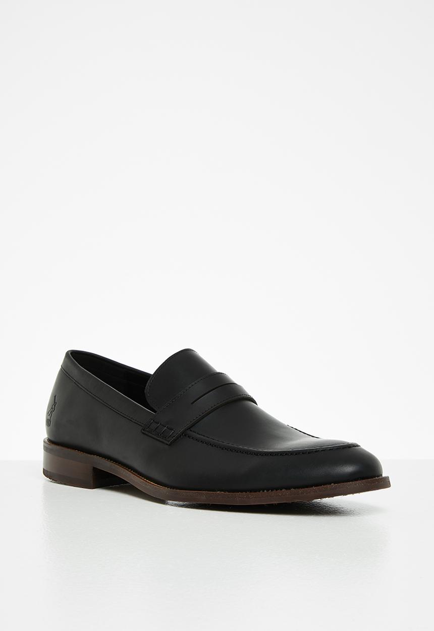 POLO - Brent leather penny loafer - black