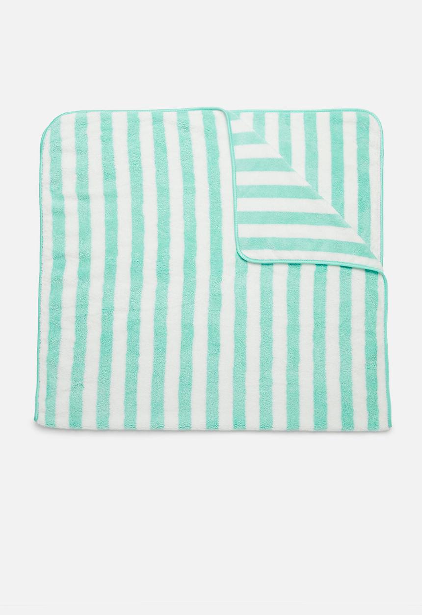 Rebel Republic - Stripe beach towel - turquoise & white