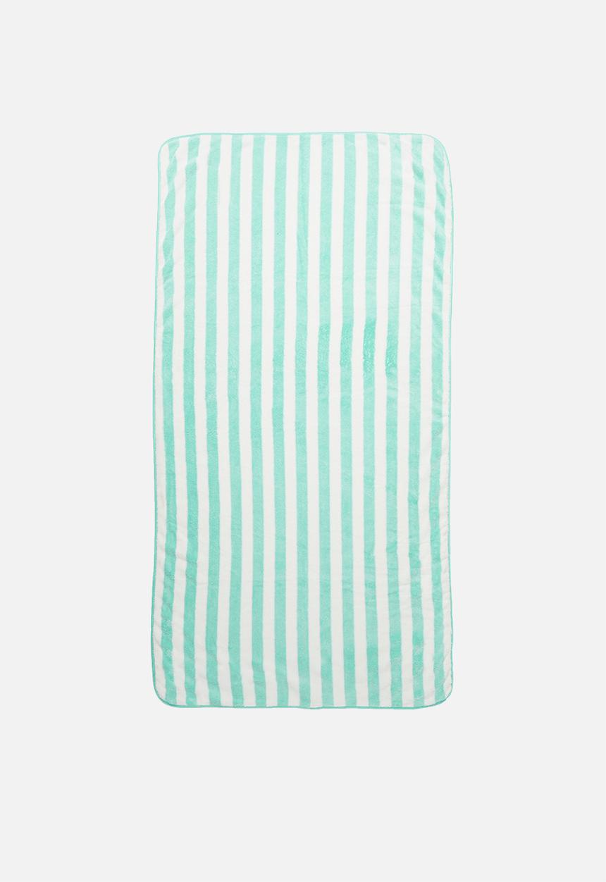 Rebel Republic - Stripe beach towel - turquoise & white