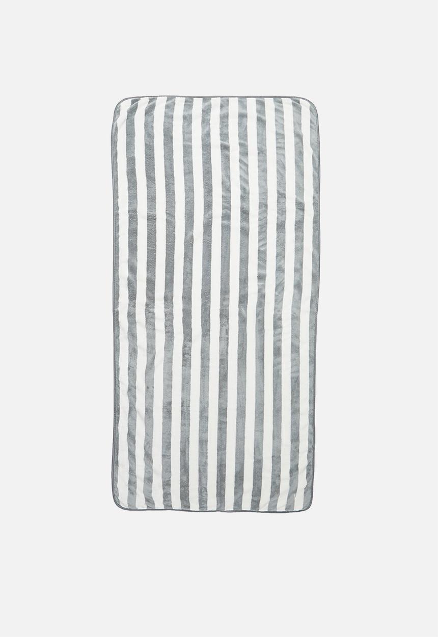 Rebel Republic - Stripe beach towel - grey & white