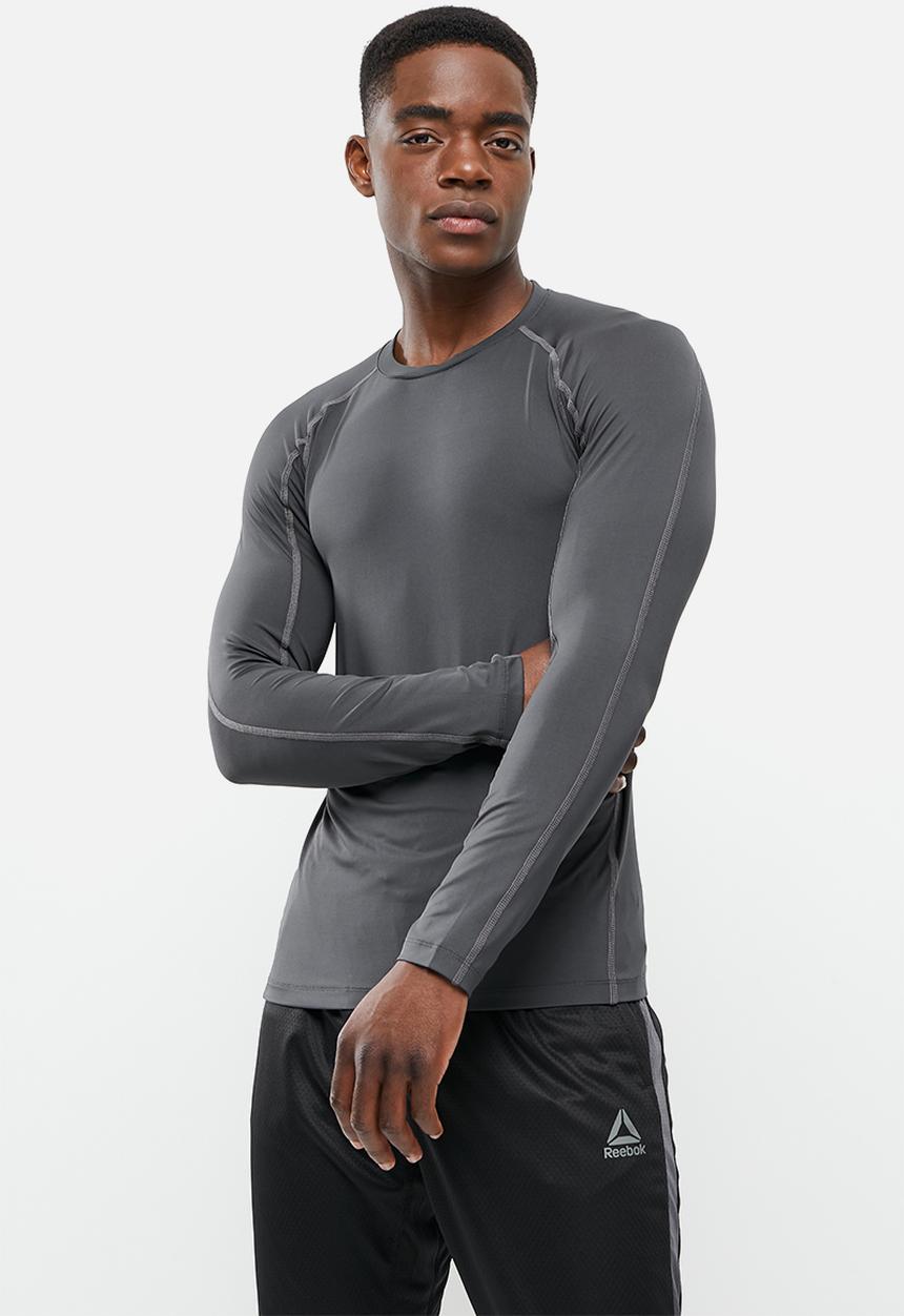 basicthread - Slim fit long sleeve top - charcoal