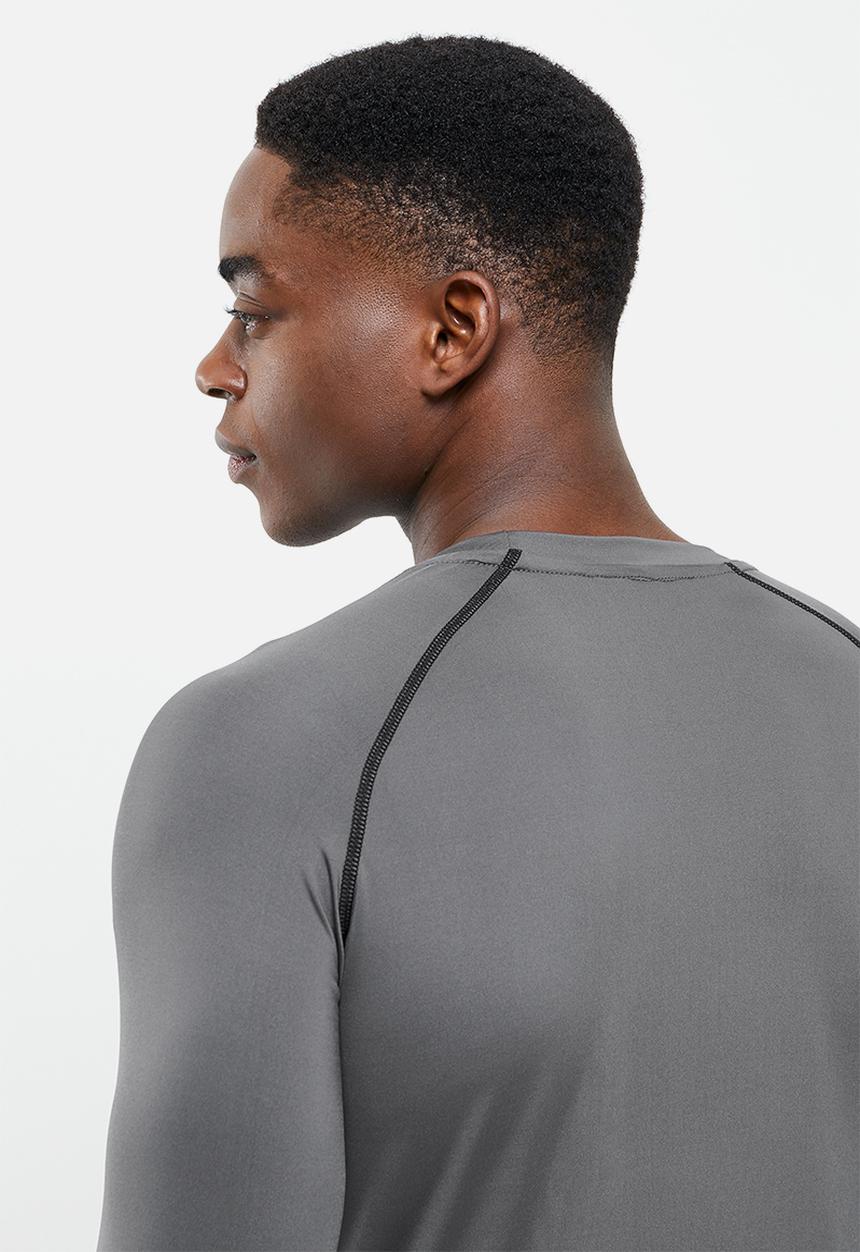 basicthread - Active contrast stitching top - grey