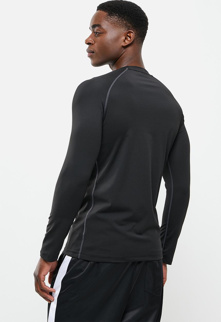 basicthread - Active contrast stitching top - black