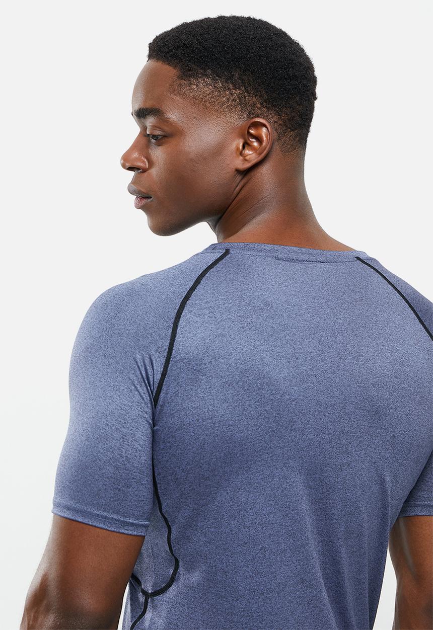 basicthread - Slim fit piping sport tee - blue