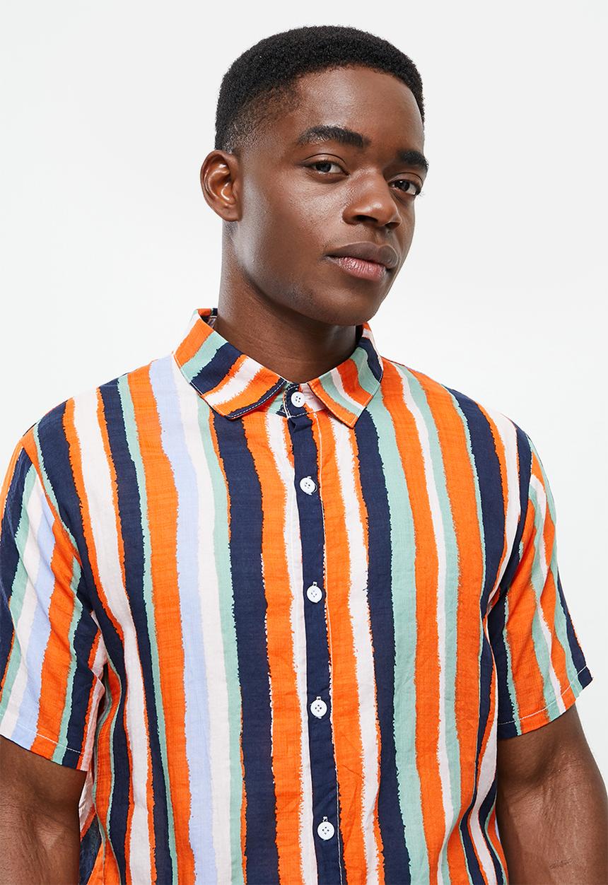 basicthread - Regular fit l.v stripe shirt - multi