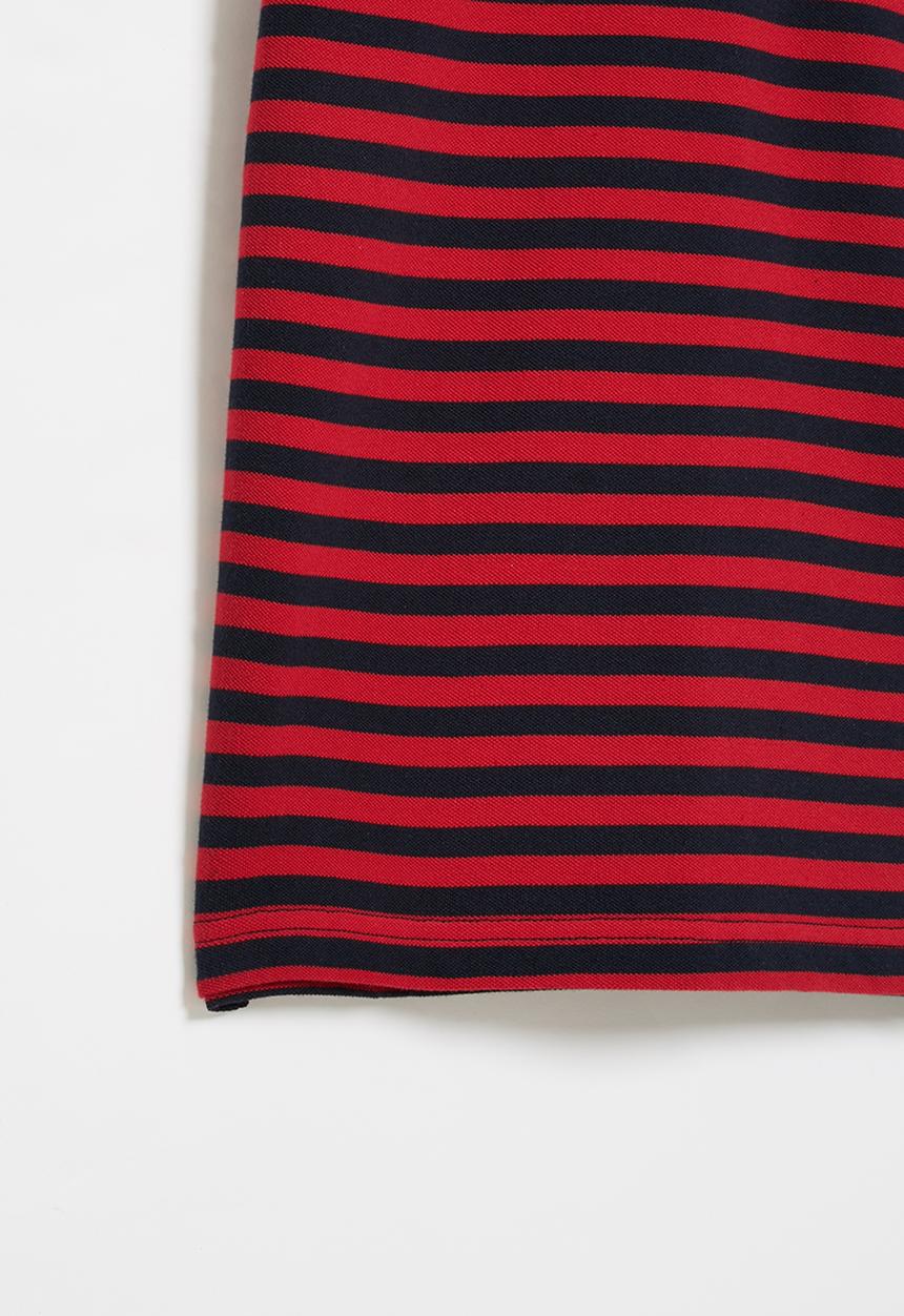 POLO - Boys warren striped golfer - red