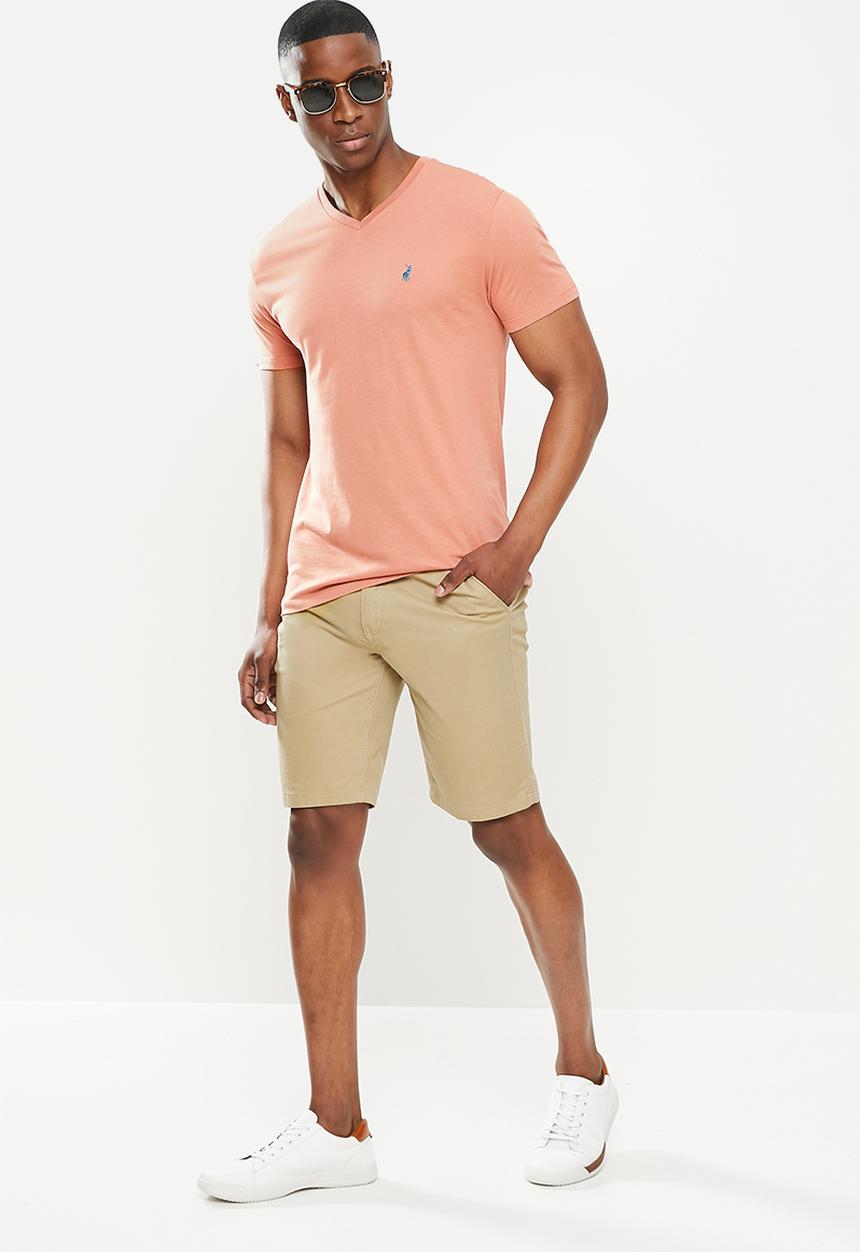 POLO - Mens michael v-neck short sleeve tee - pink