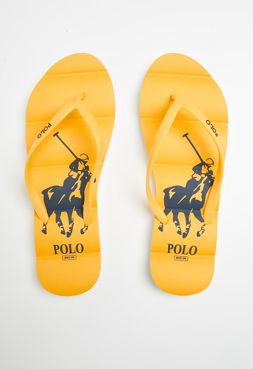 POLO - Gabby big pony flip flop - yellow & white