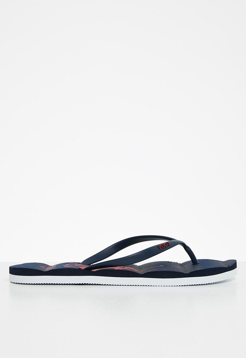 POLO - Gabby big pony flip flop - navy & white 