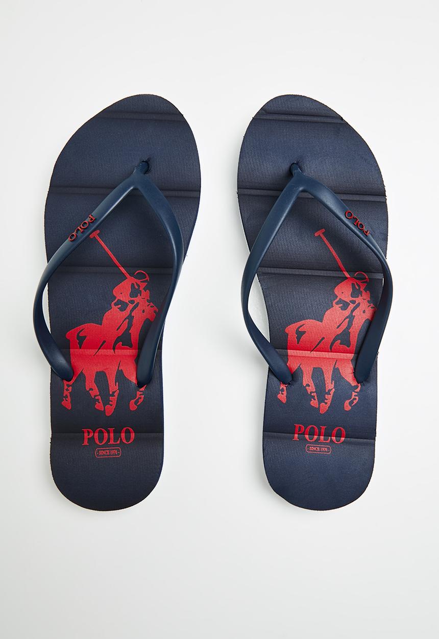 POLO - Gabby big pony flip flop - navy & white 