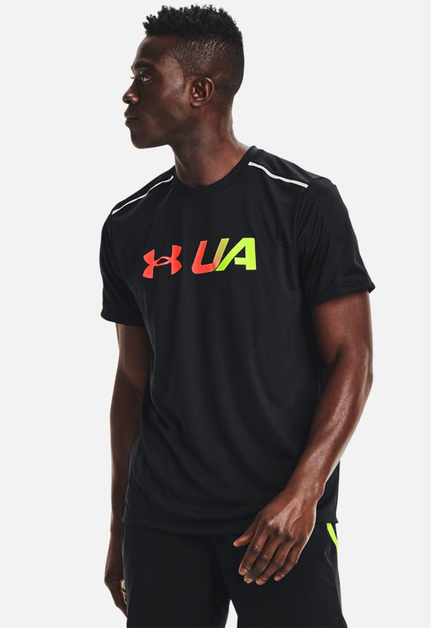 Under Armour - UA Run Graphic Print Fill Short Sleeve - black
