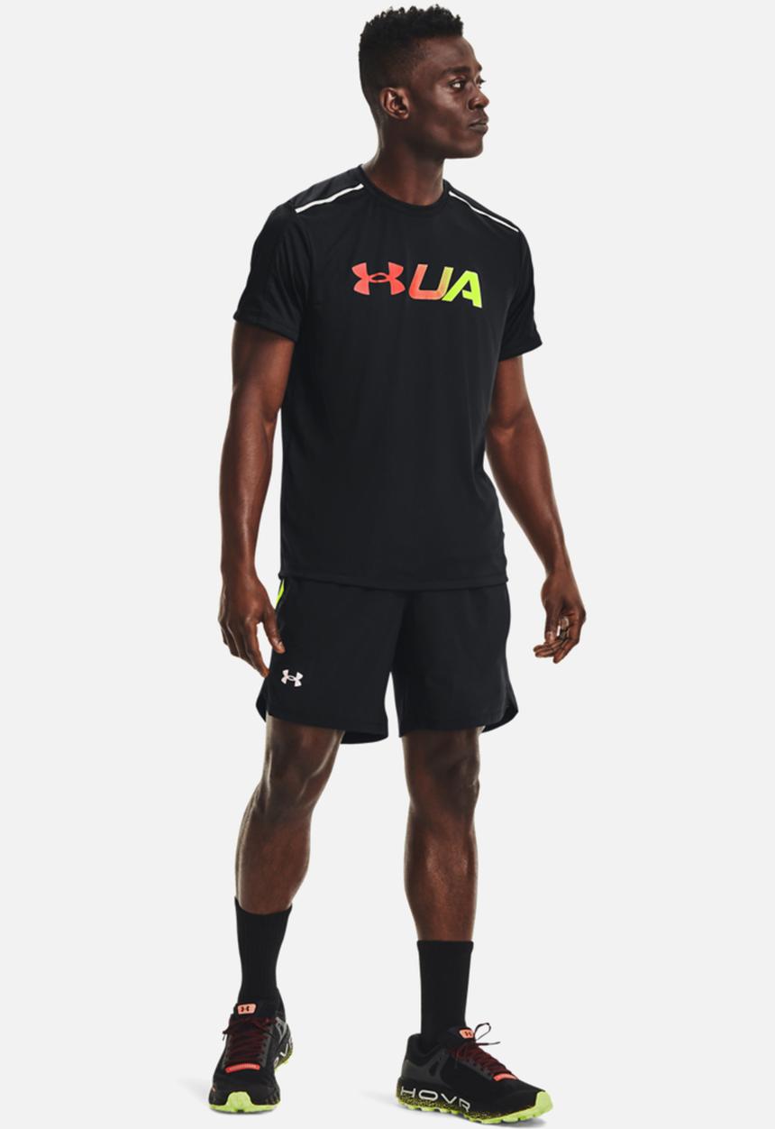 Under Armour - UA Run Graphic Print Fill Short Sleeve - black