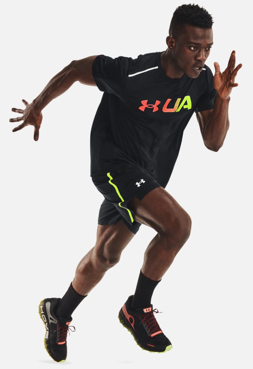 Under Armour - UA Run Graphic Print Fill Short Sleeve - black