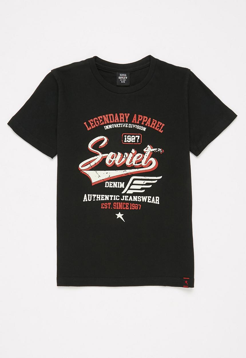 SOVIET - B sparks boys short sleeve logo tee - black