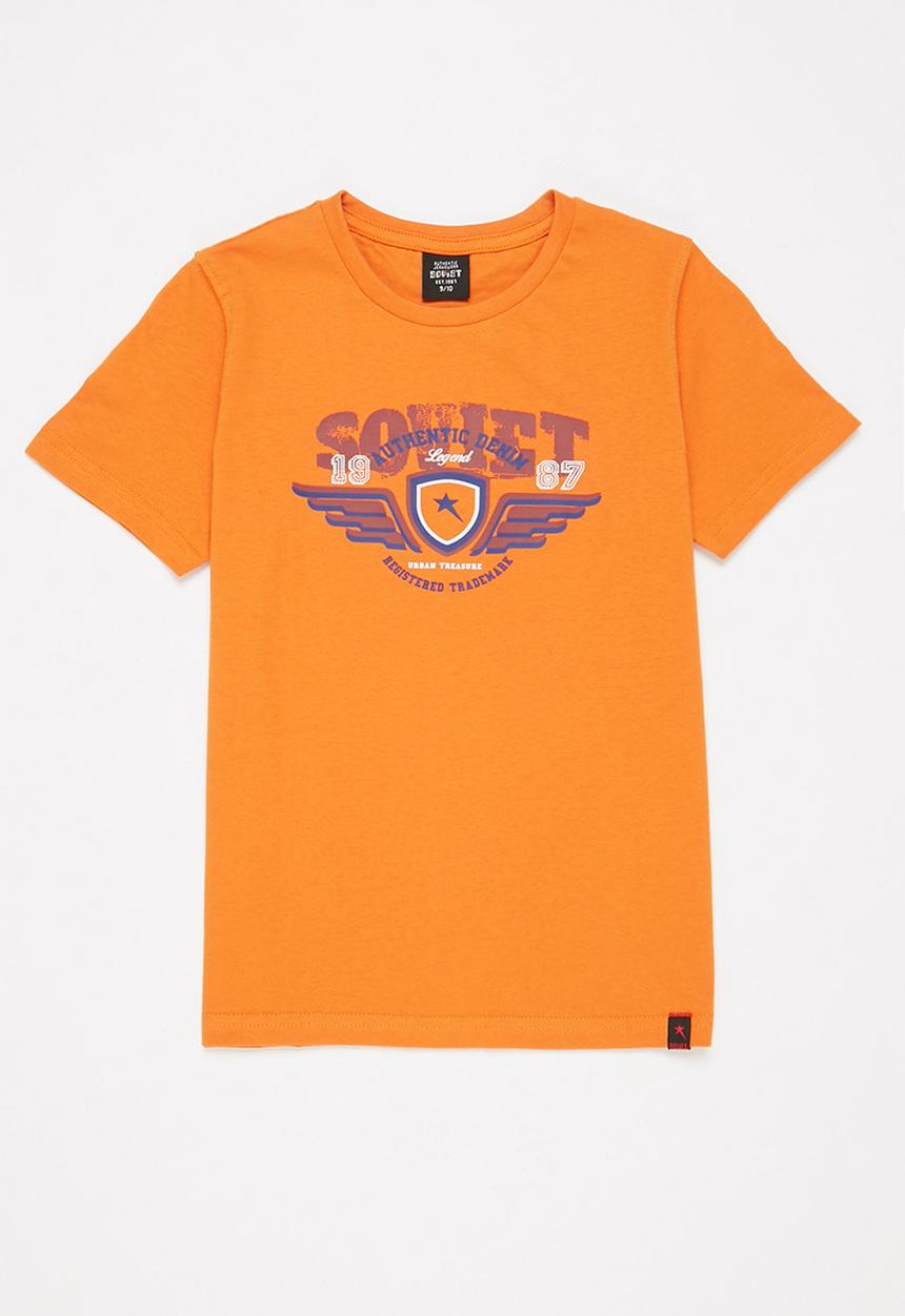 SOVIET - B padelli boys short sleeve logo tee - pumpkin