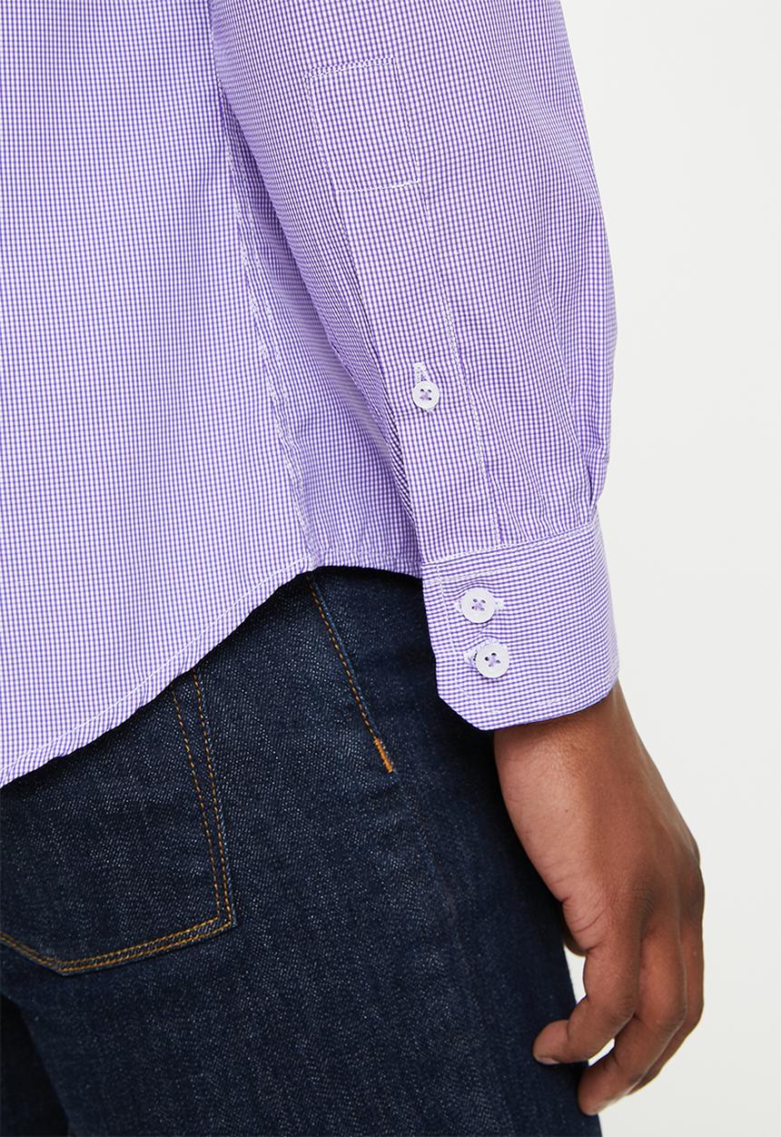Ben Sherman - Small gingham long sleeve shirt - purple