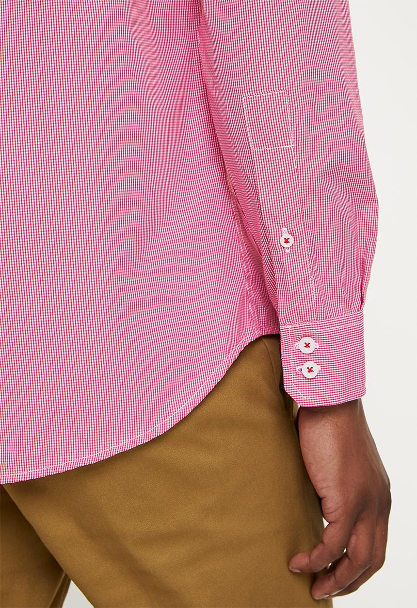Ben Sherman - Small gingham long sleeve shirt - red