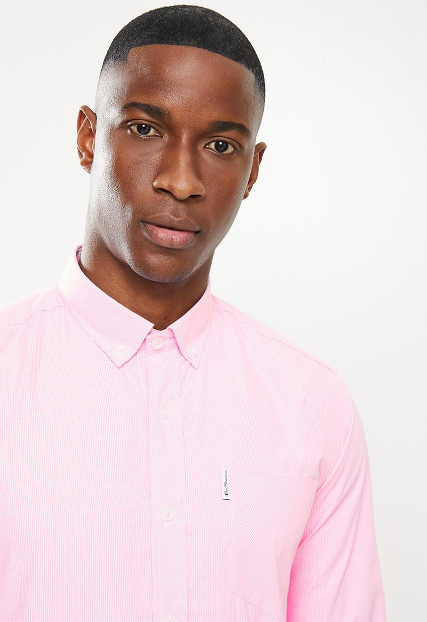 Ben Sherman - Small gingham long sleeve shirt - pink