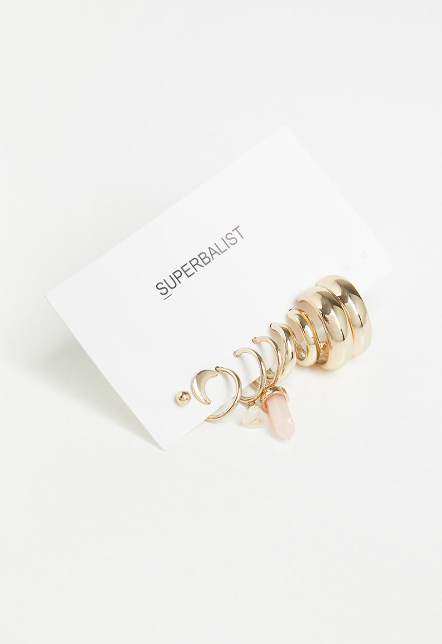 Superbalist - Multi hoop earring pack - gold