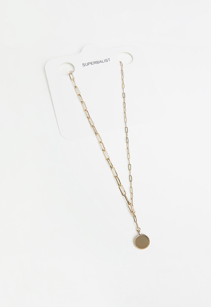 Superbalist - Flat disc pendant necklace - gold