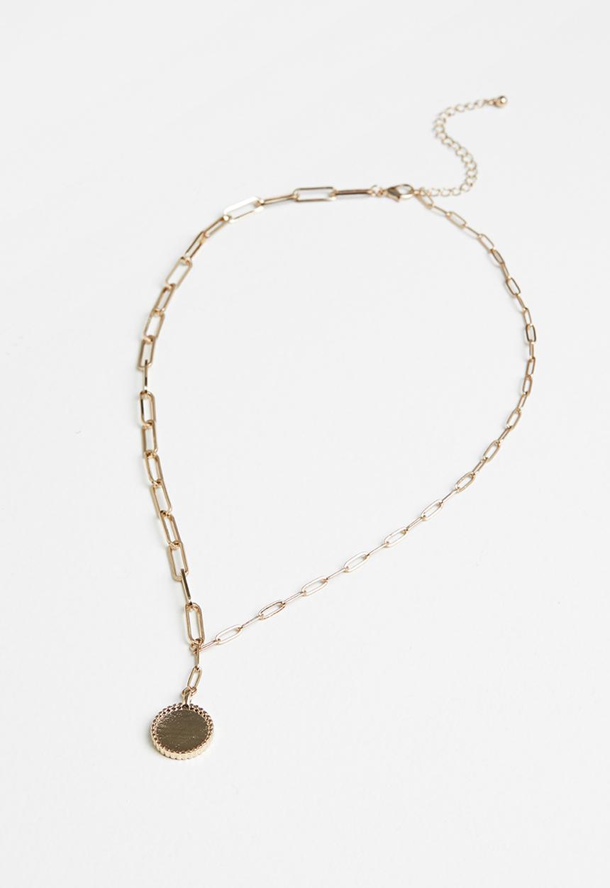 Superbalist - Flat disc pendant necklace - gold