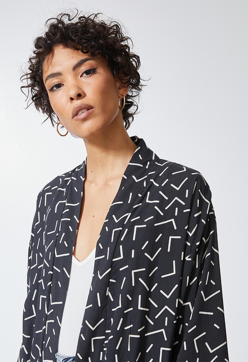 Superbalist - Short shacket - white & black 