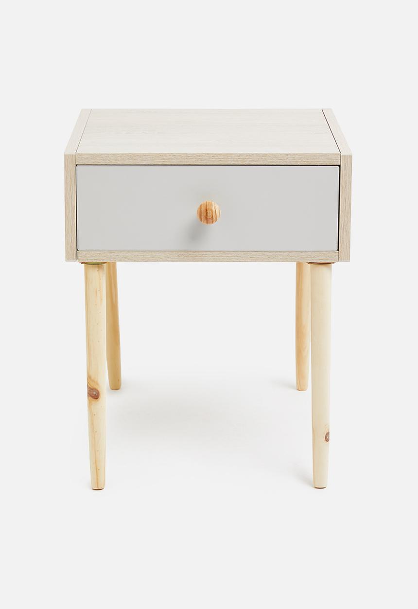 Sixth Floor - Mundo bedside table - natural & grey