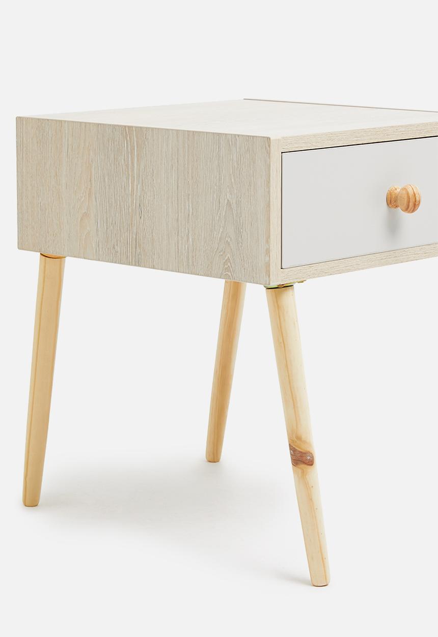 Sixth Floor - Mundo bedside table - natural & grey