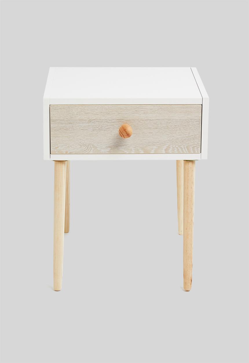 Sixth Floor - Mundo bedside table - natural & white