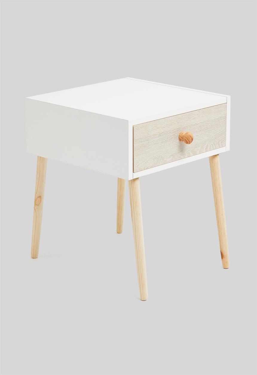 Sixth Floor - Mundo bedside table - natural & white