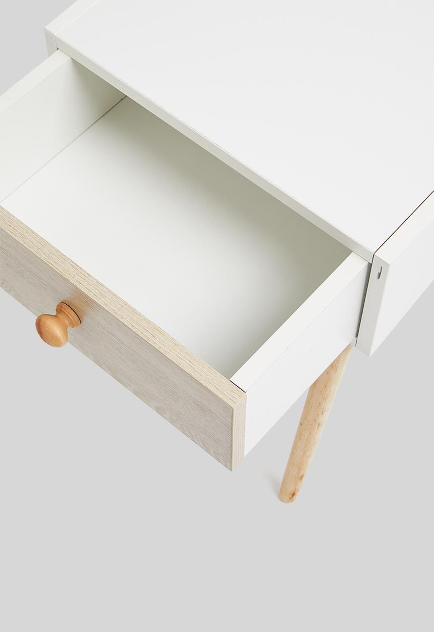 Sixth Floor - Mundo bedside table - natural & white