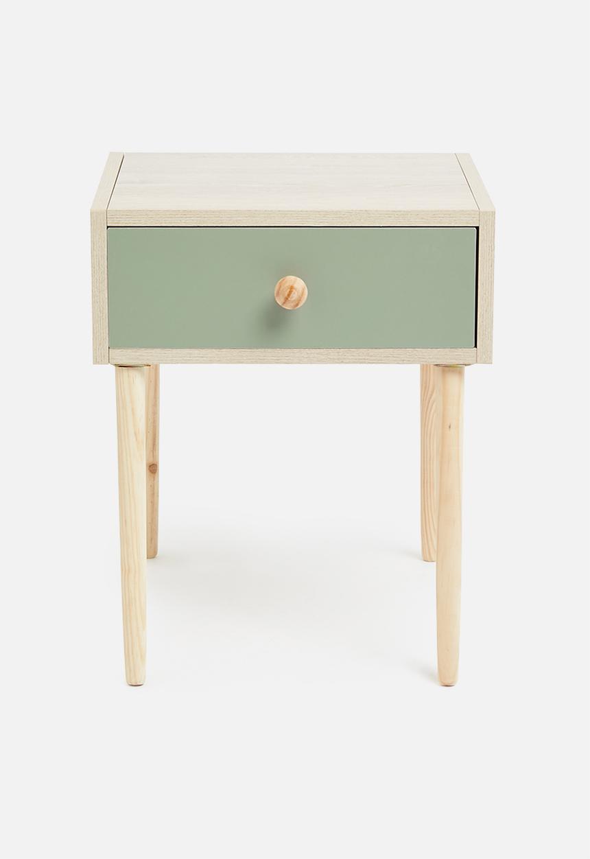 Sixth Floor - Mundo bedside table - natural & sage