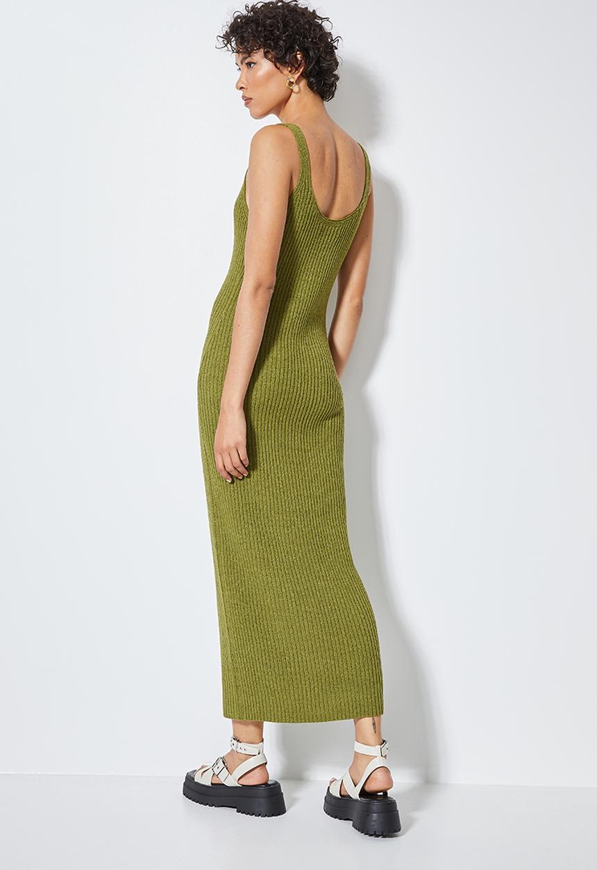 Superbalist - Lightweight knitwear tank dress - avocado