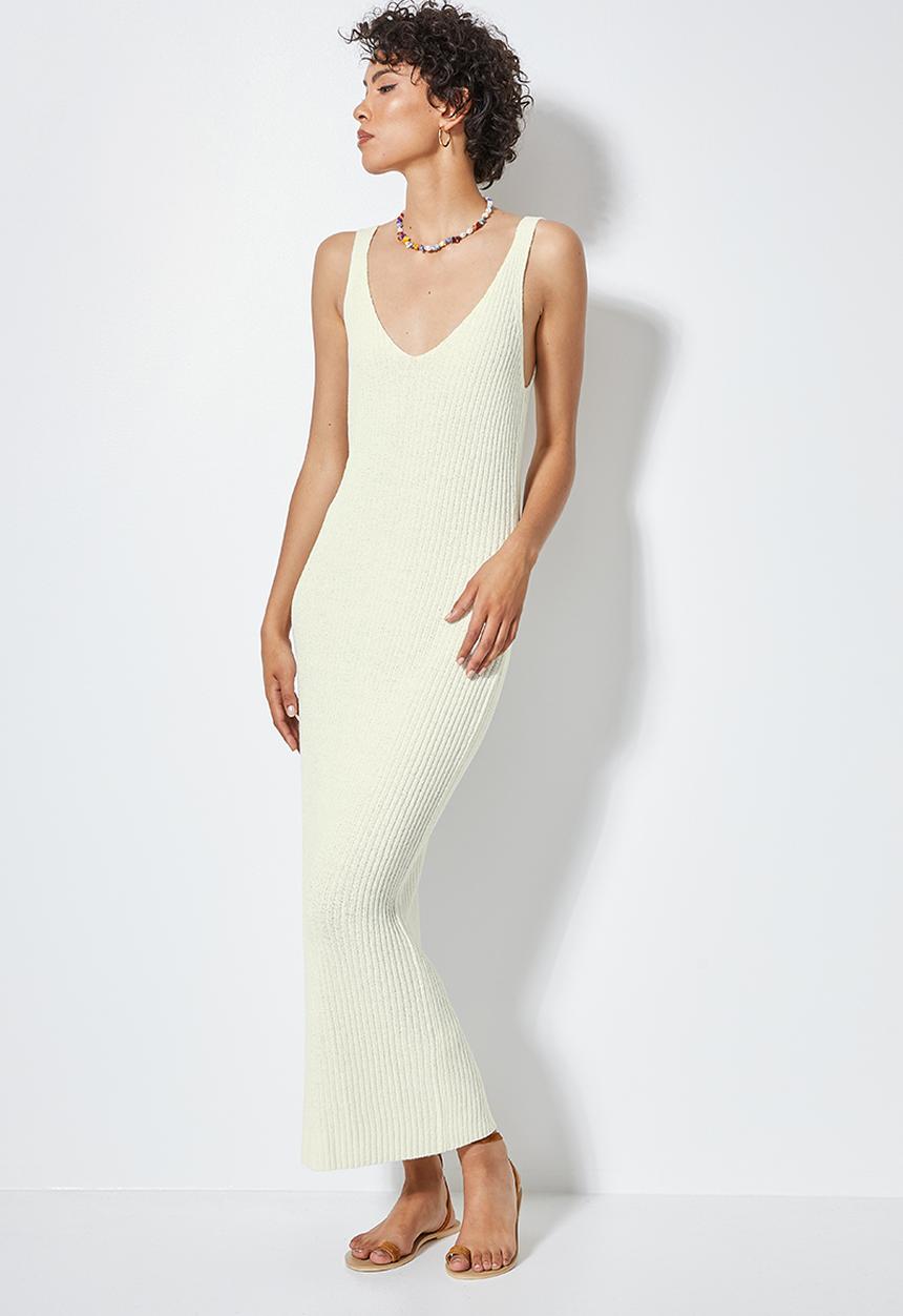 Superbalist - Lightweight knitwear tank dress - white swan