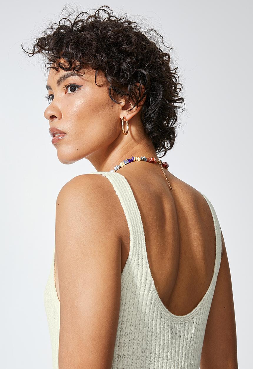 Superbalist - Lightweight knitwear tank dress - white swan