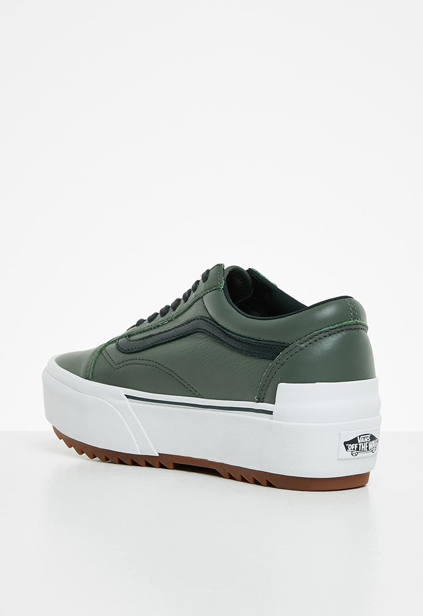 Vans - Old skool stacked - (tumbled leather) thyme/true white