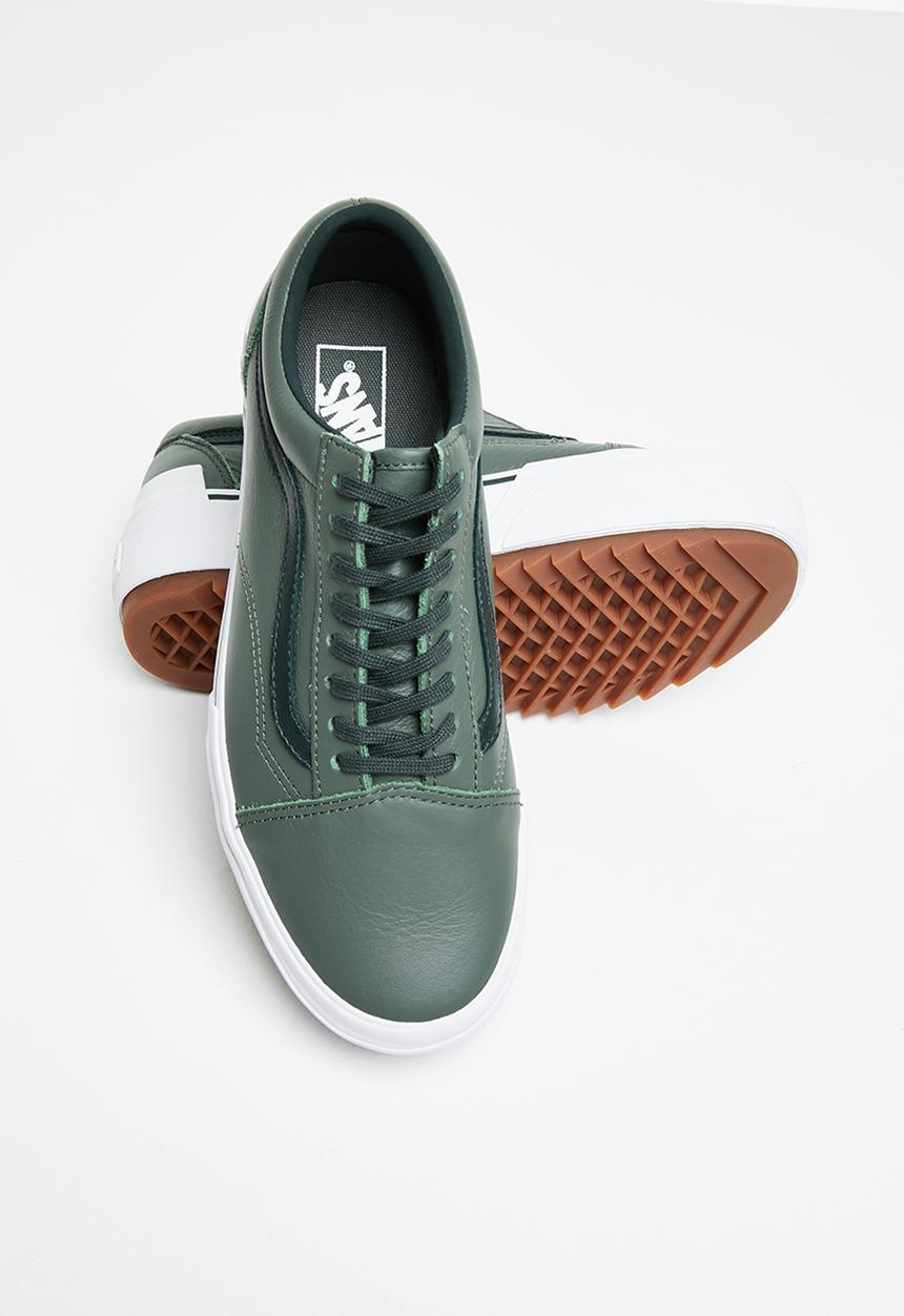 Vans - Old skool stacked - (tumbled leather) thyme/true white