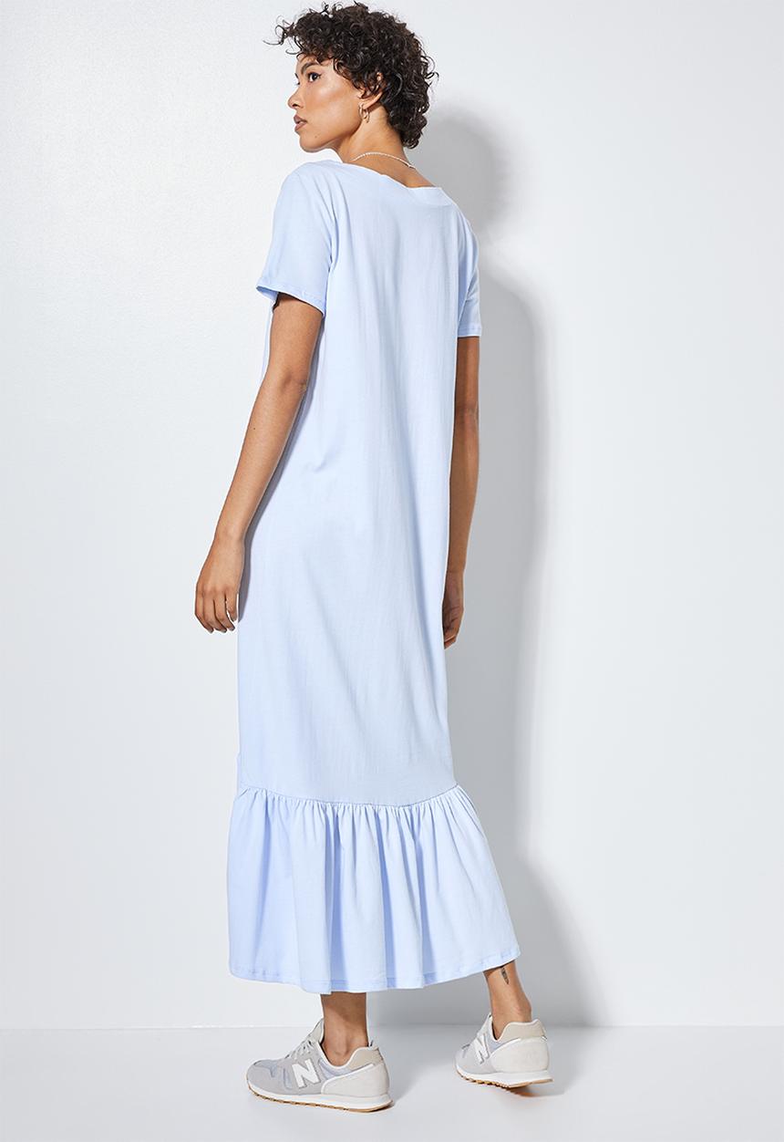 Superbalist - V-neck T-shirt dress with tier - sky blue