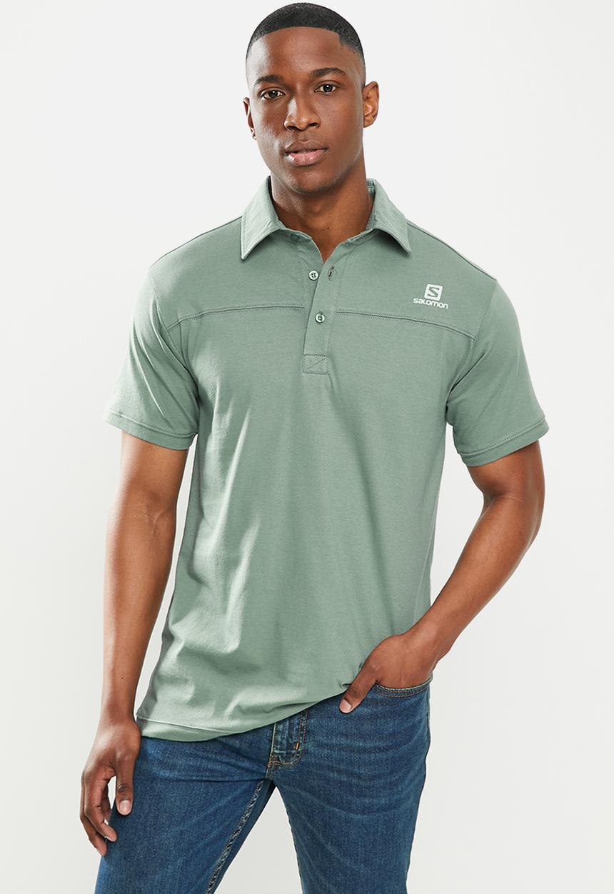 Salomon - Custom short sleeve polo m - green