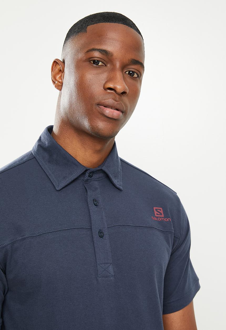 Salomon - Custom short sleeve polo m - navy