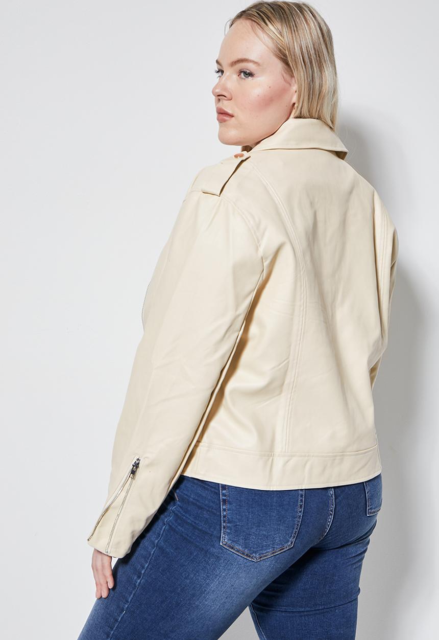 Superbalist - Pu biker jacket - ecru
